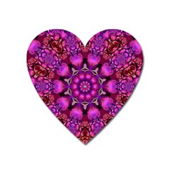 Pink Fractal Kaleidoscope  Magnet (heart)