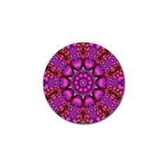 Pink Fractal Kaleidoscope  Golf Ball Marker