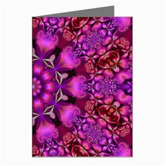 Pink Fractal Kaleidoscope  Greeting Card (8 Pack)