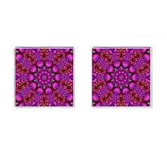 Pink Fractal Kaleidoscope  Cufflinks (square) by KirstenStar