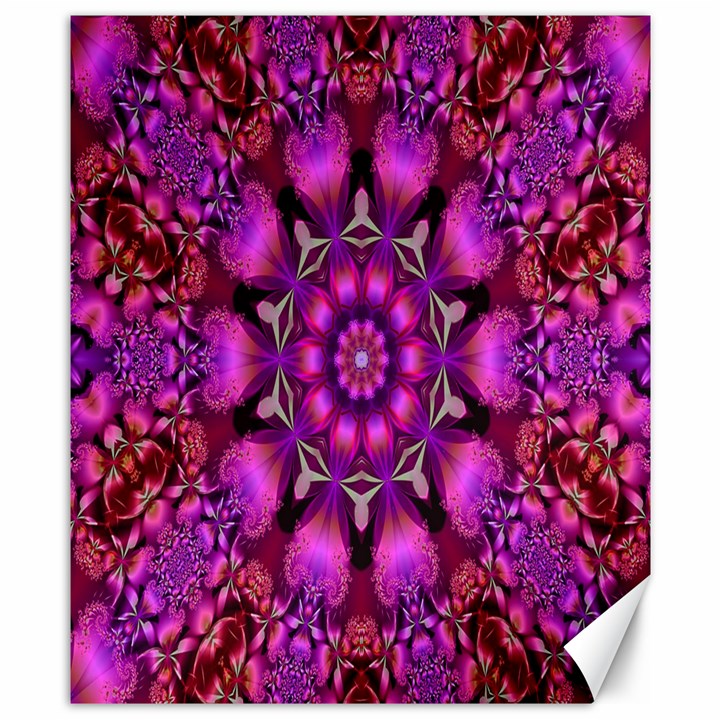 Pink Fractal Kaleidoscope  Canvas 8  x 10  (Unframed)