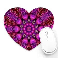 Pink Fractal Kaleidoscope  Mouse Pad (heart)