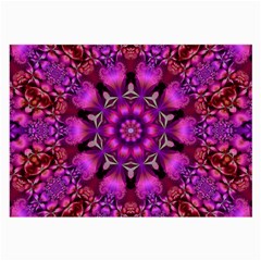 Pink Fractal Kaleidoscope  Glasses Cloth (large)