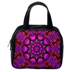 Pink Fractal Kaleidoscope  Classic Handbag (one Side) by KirstenStar