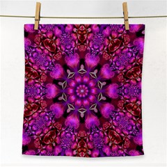 Pink Fractal Kaleidoscope  Face Towel