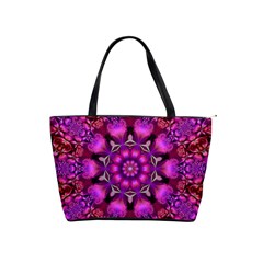 Pink Fractal Kaleidoscope  Large Shoulder Bag by KirstenStar