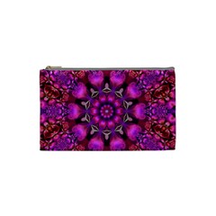 Pink Fractal Kaleidoscope  Cosmetic Bag (small) by KirstenStar