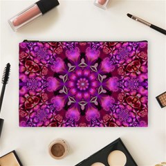 Pink Fractal Kaleidoscope  Cosmetic Bag (large) by KirstenStar