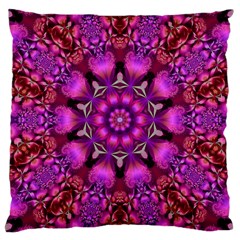 Pink Fractal Kaleidoscope  Large Cushion Case (two Sided) 