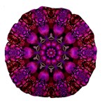 Pink Fractal Kaleidoscope  Large 18  Premium Round Cushion  Front