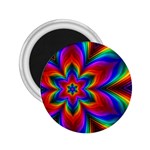 Rainbow Flower 2.25  Button Magnet Front