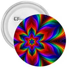 Rainbow Flower 3  Button