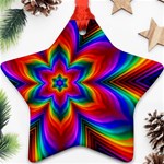 Rainbow Flower Star Ornament (Two Sides) Front