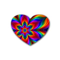 Rainbow Flower Drink Coasters (Heart)