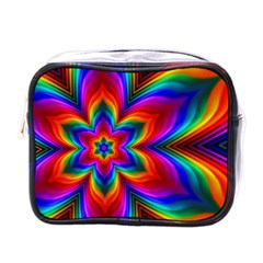 Rainbow Flower Mini Travel Toiletry Bag (One Side)