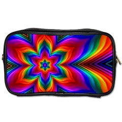 Rainbow Flower Travel Toiletry Bag (Two Sides)