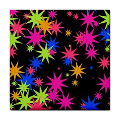 Colorful Stars Pattern Tile Coaster