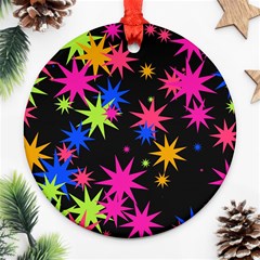 Colorful Stars Pattern Ornament (round)