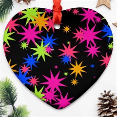 Colorful Stars Pattern Ornament (heart)