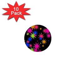 Colorful Stars Pattern 1  Mini Button (10 Pack) 