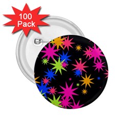 Colorful Stars Pattern 2 25  Button (100 Pack)