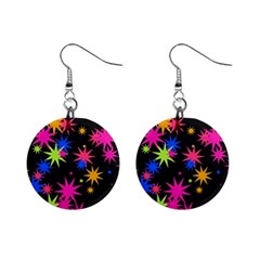 Colorful Stars Pattern 1  Button Earrings