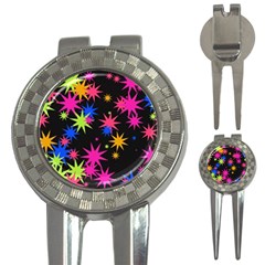 Colorful Stars Pattern 3-in-1 Golf Divot