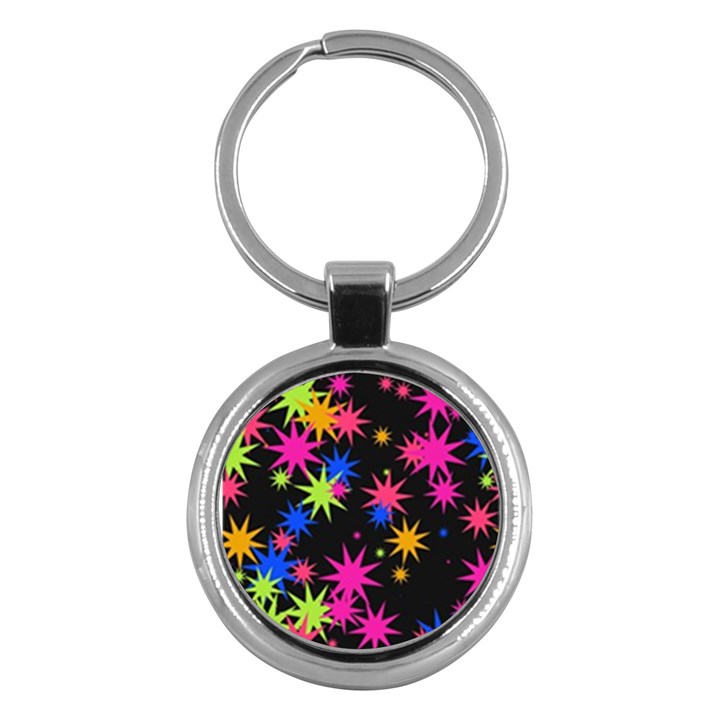 Colorful stars pattern Key Chain (Round)