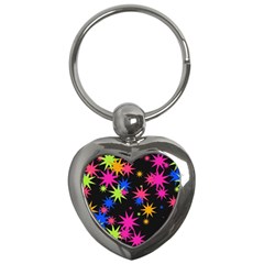 Colorful Stars Pattern Key Chain (heart)