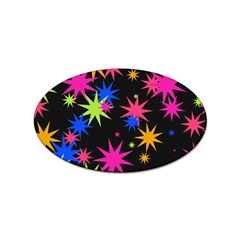 Colorful Stars Pattern Sticker (oval)