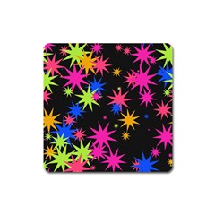 Colorful Stars Pattern Magnet (square)