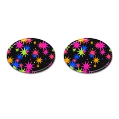 Colorful Stars Pattern Cufflinks (oval)