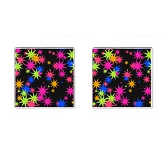 Colorful Stars Pattern Cufflinks (square) by LalyLauraFLM