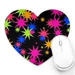 Colorful stars pattern Heart Mousepad Front