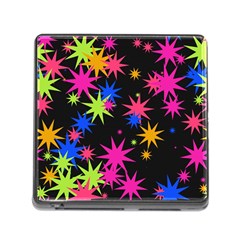 Colorful Stars Pattern Memory Card Reader (square) by LalyLauraFLM