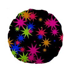 Colorful Stars Pattern Standard 15  Premium Round Cushion 