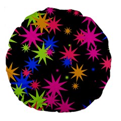 Colorful Stars Pattern Large 18  Premium Round Cushion 