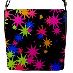 Colorful Stars Pattern Flap Closure Messenger Bag (s)