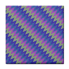 Diagonal Chevron Pattern Tile Coaster