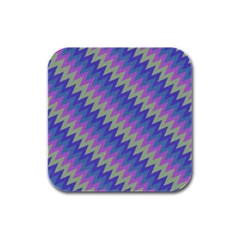 Diagonal Chevron Pattern Rubber Square Coaster (4 Pack)