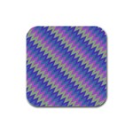 Diagonal chevron pattern Rubber Square Coaster (4 pack) Front