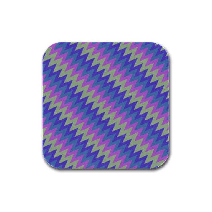 Diagonal chevron pattern Rubber Square Coaster (4 pack)