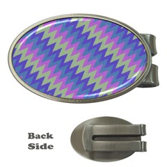 Diagonal Chevron Pattern Money Clip (oval)