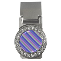 Diagonal Chevron Pattern Money Clip (cz)