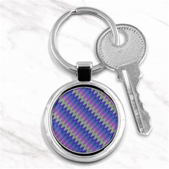 Diagonal Chevron Pattern Key Chain (round) by LalyLauraFLM