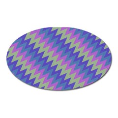 Diagonal Chevron Pattern Magnet (oval) by LalyLauraFLM