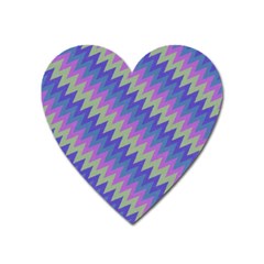 Diagonal Chevron Pattern Magnet (heart) by LalyLauraFLM