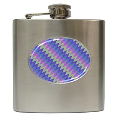 Diagonal Chevron Pattern Hip Flask (6 Oz) by LalyLauraFLM