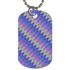 Diagonal Chevron Pattern Dog Tag (two Sides) by LalyLauraFLM