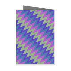 Diagonal Chevron Pattern Mini Greeting Cards (pkg Of 8) by LalyLauraFLM